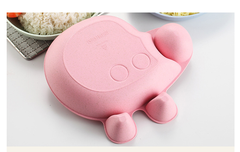 Em bé tấm lúa mì lợn con phim hoạt hình tấm tấm vỡ vỡ bộ đồ ăn bát dễ thương hộ gia đình tấm lưới đặt - Đồ ăn tối bộ chén dĩa sứ