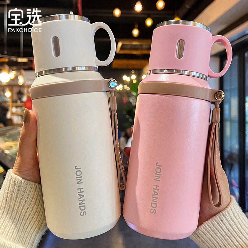 女子用魔法瓶カップ 2024 新しい高見えする 316L ステンレス鋼ティーカップ子供と男子学生が学校に行くための特別な水カップ