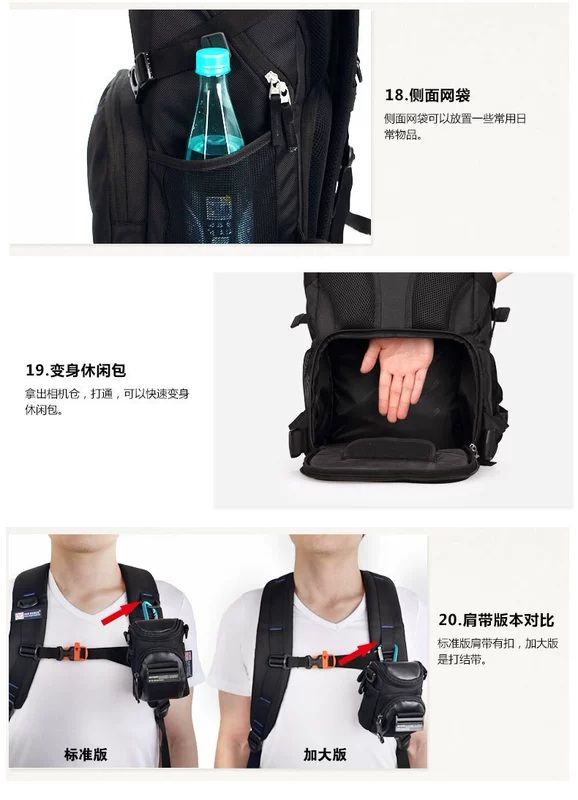 Túi đựng máy ảnh DSLR chụp ảnh túi đeo vai Canon Nikon giải trí ngoài trời du lịch dung lượng lớn chống trộm nam nữ ba lô - Phụ kiện máy ảnh kỹ thuật số