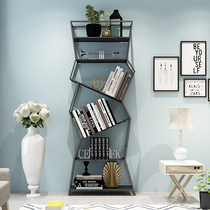Nordic creative wrought iron bookshelf partition shelf simple living room floor-to-ceiling screen shelf modern display display stand