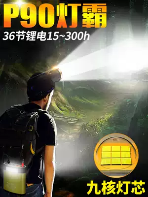 P90 strong light headlight xenon lamp head-mounted charging long-range super bright outdoor fishing night fishing two-piece 12V battery light