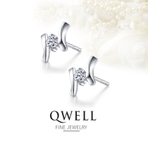 Seven Wei 18k platinum diamond earrings AU750 single diamond earrings real diamond earrings womens certificate spot