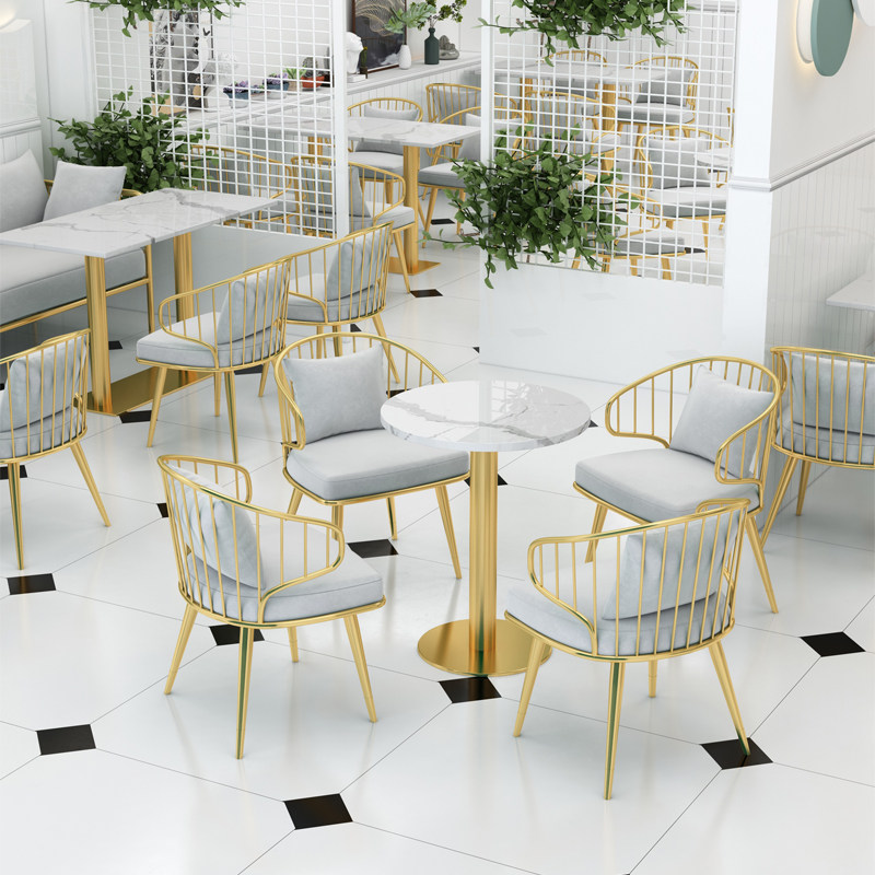 Net red milk tea shop table and chair combination Cafe dessert shop bakery restaurant cake shop dining room negotiating a table of four chairs