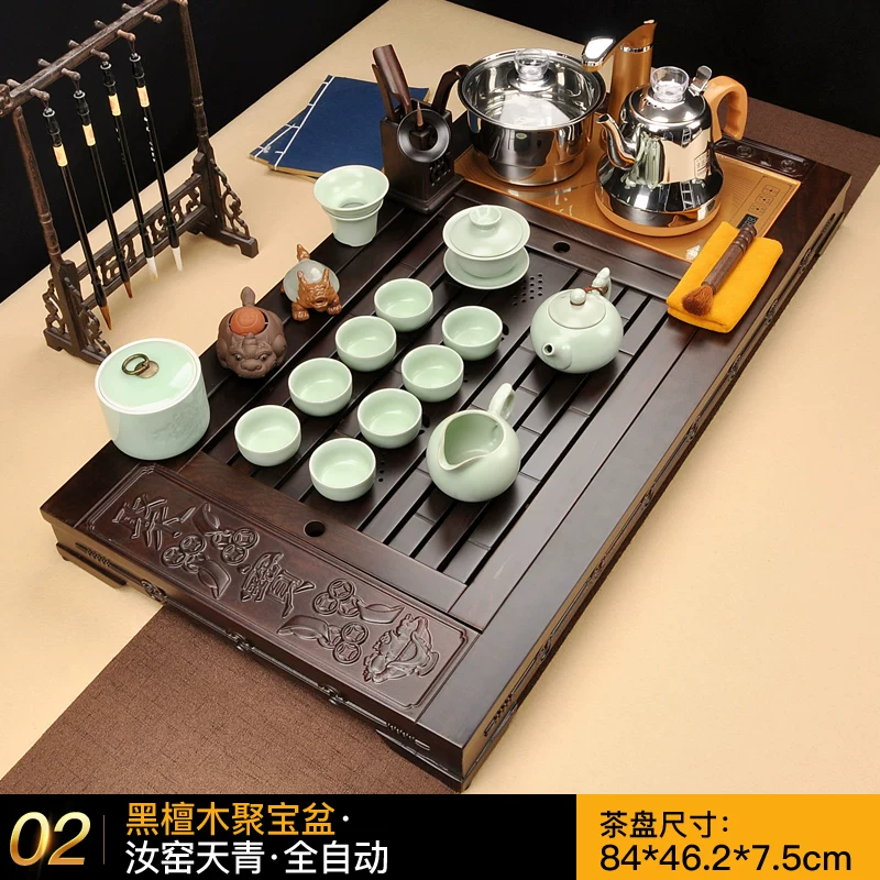 Автоматический чайный набор из натурального дерева, полностью автоматизированный