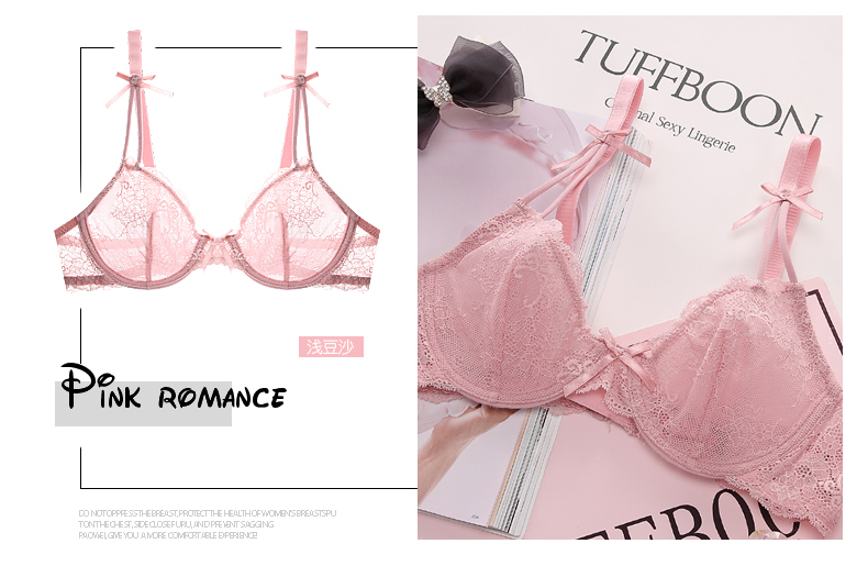 Mùa hè mỏng sexy ren đồ lót trong suốt nữ vòng thép mà không sponge áo ngực ngực lớn áo ngực nhỏ phần mỏng cô gái quần áo lót phụ nữ cao cấp