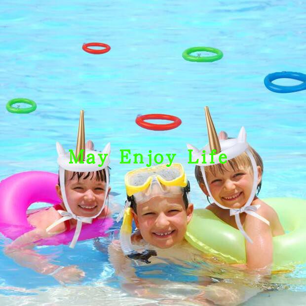 Inflatable Unicorn Ring Game Children's Educational Toys Outdoor Indoor Fun Throwing Activities Party Supplies