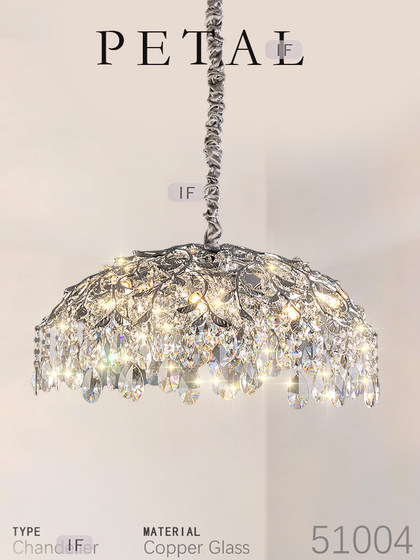 French-Style Lina Ghotmeh Bedroom Designer Light Luxury Crystal Dining Room Living Room Chandelier High-End Creative Lamp
