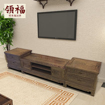 Lingfu Chicken Wing Wood TV Cabinet Bedroom Redwood TV Cabinet Combined Chinese Solid Wood Antique Floor Cabinet Simple