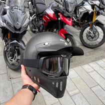 Motorcycle full-face helmet goggles brown carbon fiber brim suitable for Spanish NZI carbon fiber helmet recommended by Hege