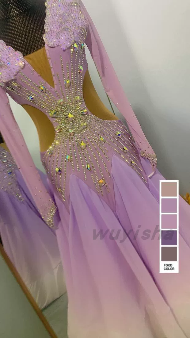 Современное танцевальное выступление нового образца Национальный конкурс по танцам Malph, платье Walz с большой юбкой, запоминается полным набором танцевальной одежды 37