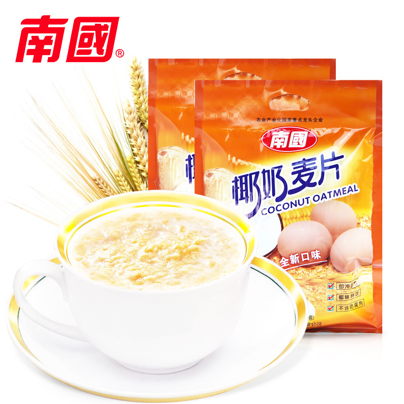 (Take 2 pieces) Nanguo Coconut Milk Oatmeal 560g Hainan Specialty Nutritional Breakfast Coconut Milk Coconut Milk Sanya