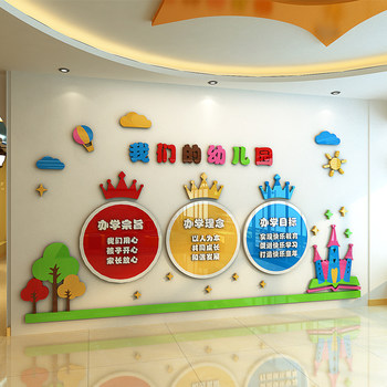 Kindergarten Wall Decoration, School Philosophy Wall Stickers, Lobby Environment Layout Materials, 3D Stereo Environmental Creation Theme Wall
