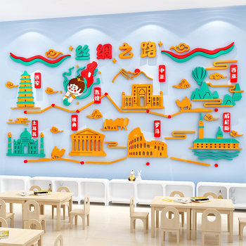 Silk Road Cultural Wall Stickers for Kindergarten: Historical Traditions and Themed Wall Decorations for Classroom Walls