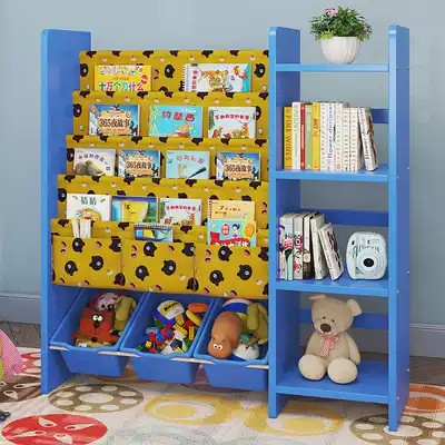 Children's simple bookshelf floor bookcase creative storage cabinet student bookshelf solid wood combination toy storage cabinet