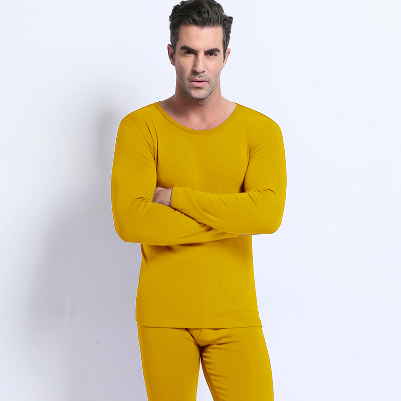 Men's Thin Cotton Thermal Underwear Set, Large Size Base Layer Shirt, Warm Basic Inner Wear, Non-Fleece, for Men in Winter