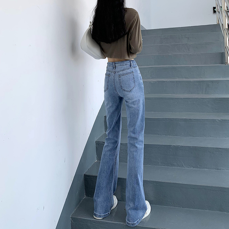 Light-colored high-waisted bootcut jeans for women in spring 2023