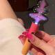High-looking pink flame inflatable lighter, windproof and luminous gradient ins lighter for girls, personalized gift for men