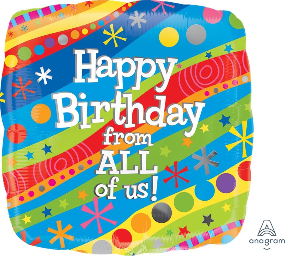 Anagram color printed pattern 18 inches Happy Birthy small birthday aluminum foil balloon party arrangement