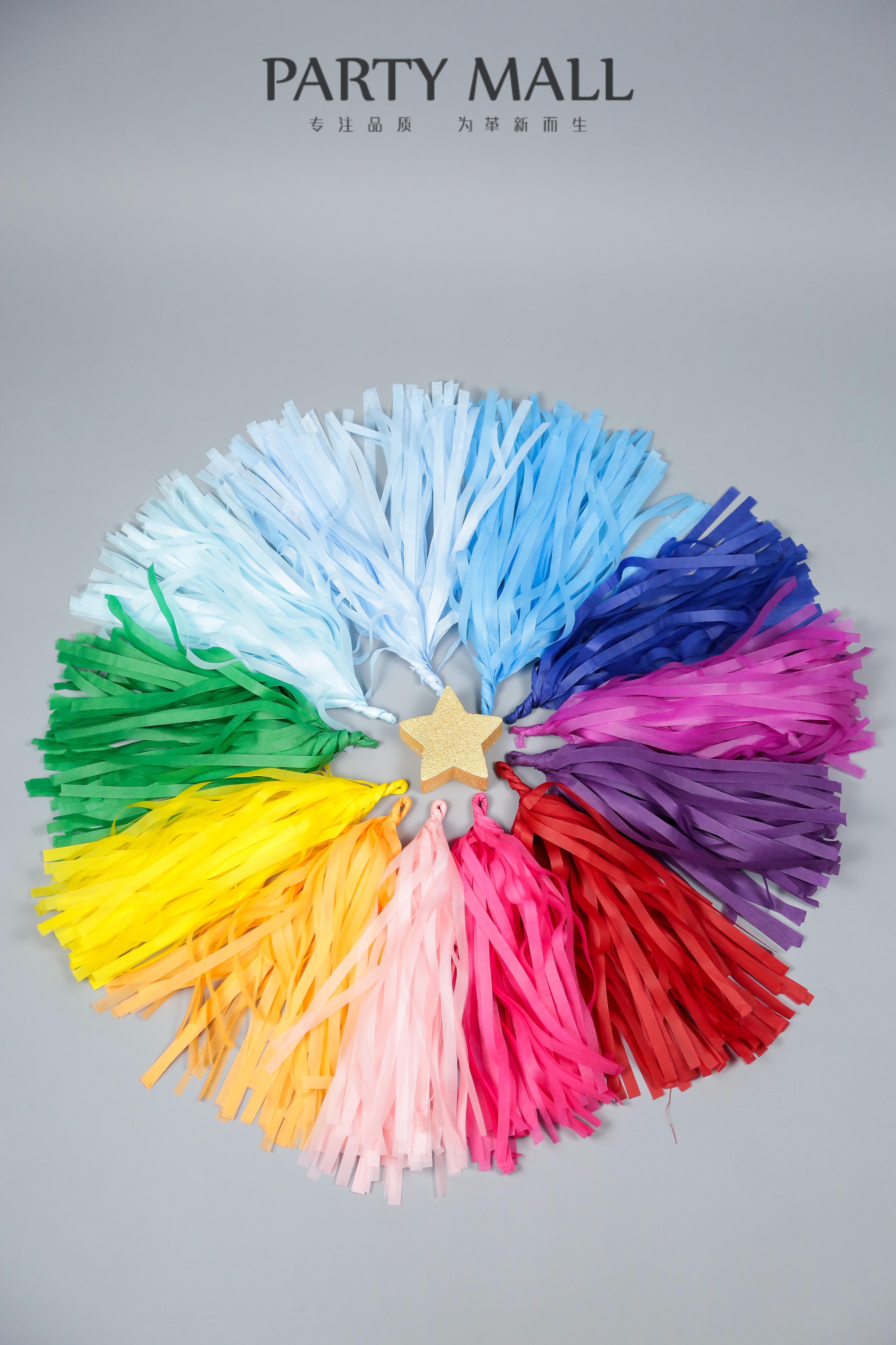 Paper tassel tassels birthday party arrangement ribbon supplies Sydney paper pull flower festival shopping mall room decoration curtain