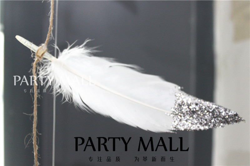 2 m 13 pieces of gold flash feather string with gold wave ball dessert accessories for birthday party arrangement