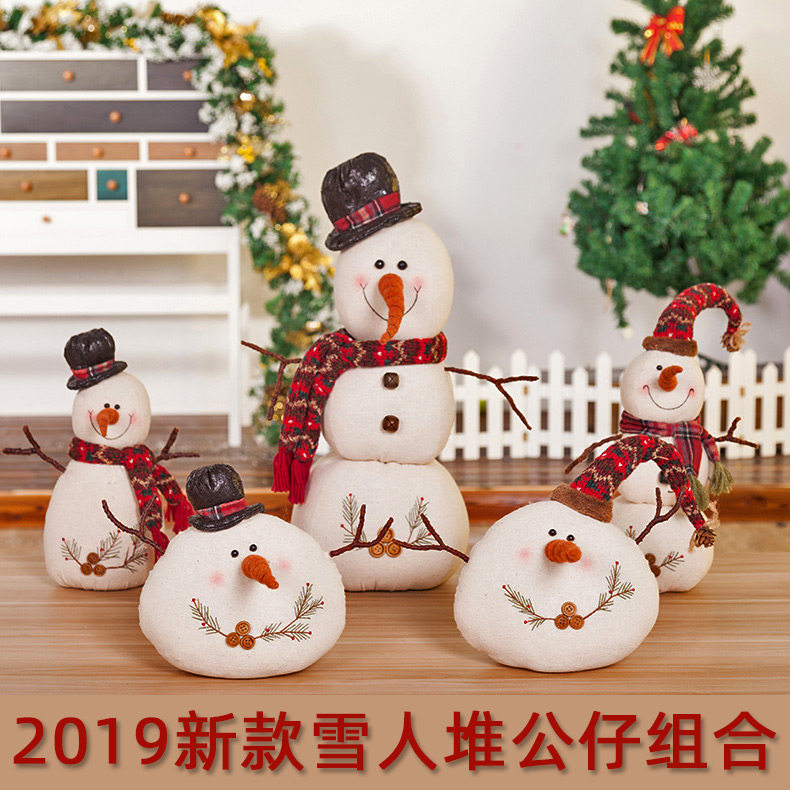 Christmas Snowman doll Fabric foam Snowman doll Christmas decoration Decoration Hotel window decoration props