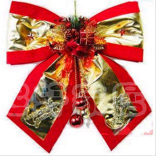 Running deer Christmas decorations Shopping mall scene layout Christmas tree bow pendant pendant large