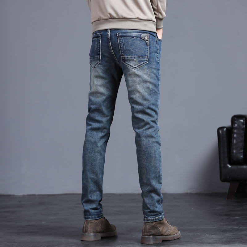 2022 Summer jeans Men's straight fit high end long pants summer new men's leisure boomers spring and autumn