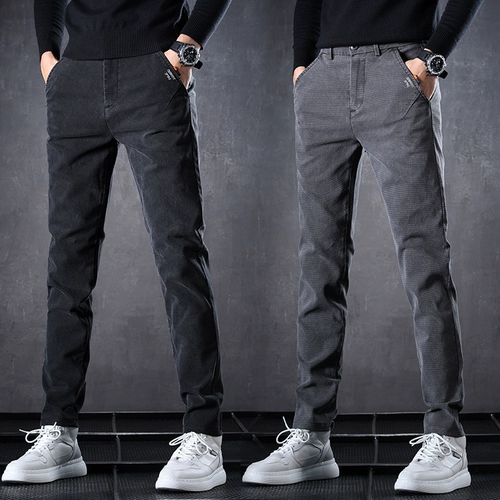 Демисезонные трендовые джинсы, утепленные повседневные брюки, штаны, оверсайз, свободный прямой крой