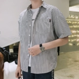 Шелковая летняя трендовая тонкая рубашка для отдыха, короткий рукав, изысканный стиль, оверсайз