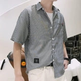 Шелковая летняя трендовая тонкая рубашка для отдыха, короткий рукав, изысканный стиль, оверсайз