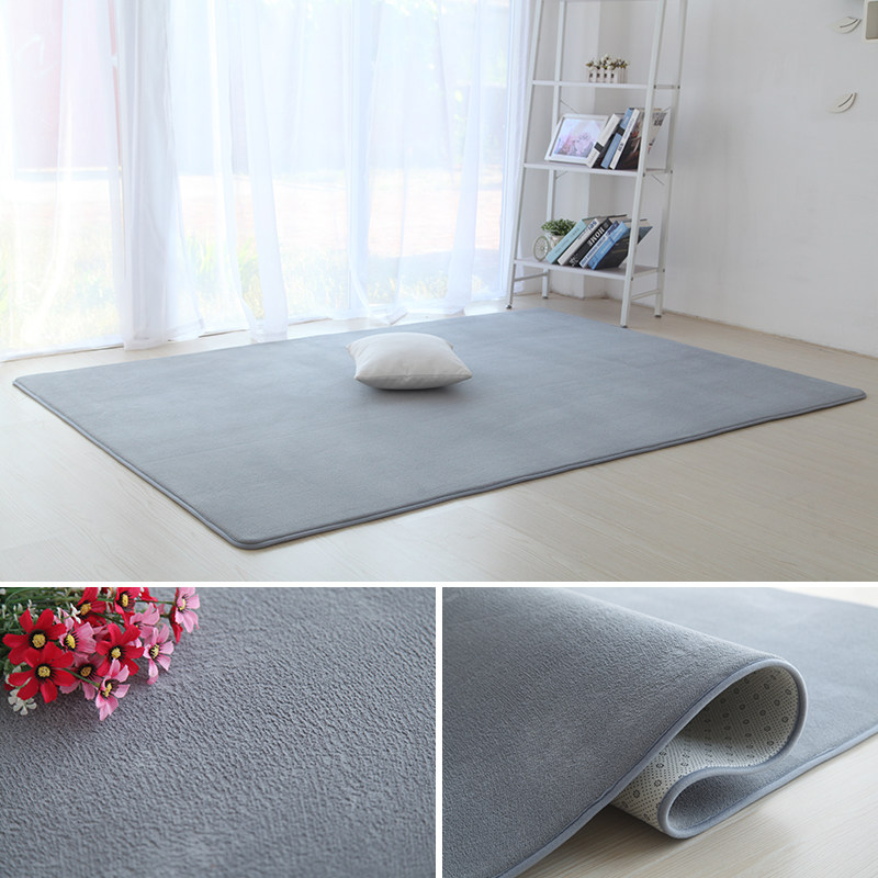 Grey Short Hairy Carpet Living Room Tea Table Sofa Blanket Bedroom Bedside Full And Lovely Dorm Kindergarten Small Ground Mat