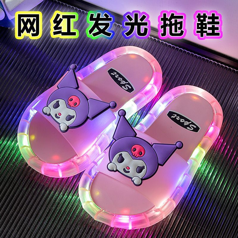 Children's Luminous Sandals, Summer Internet Celebrity Style, Light up at Night, Girls' Fashionable Outdoor Wear, Soft-Soled Cute Baby Slippers