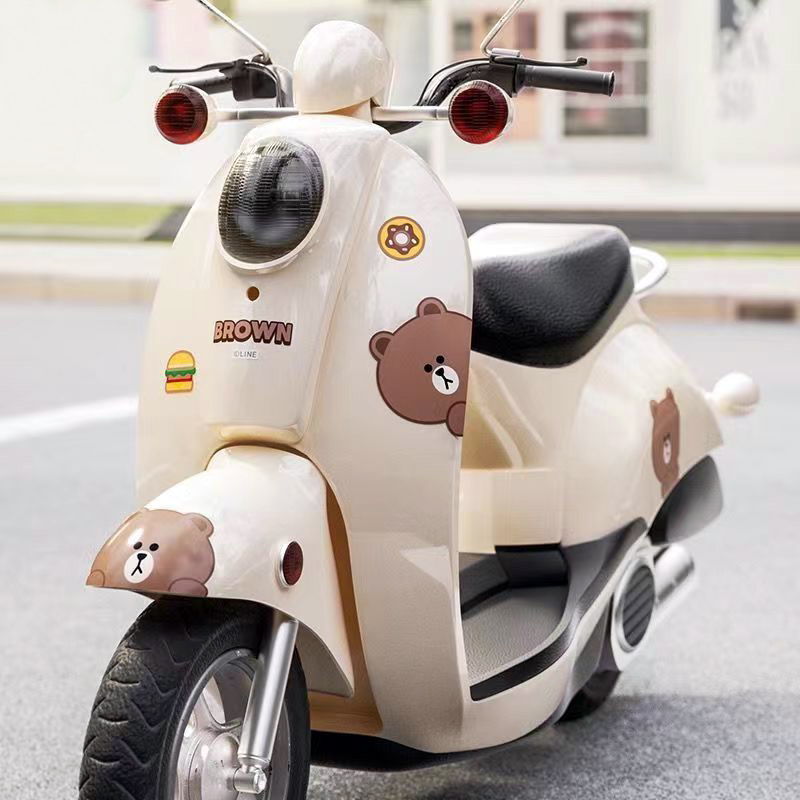 Car Stickers Brown Bear Cartoon Decoration to Cover Scratches, Suitable for Electric Vehicles, Scooters, Motorcycles, and Helmet Stickers