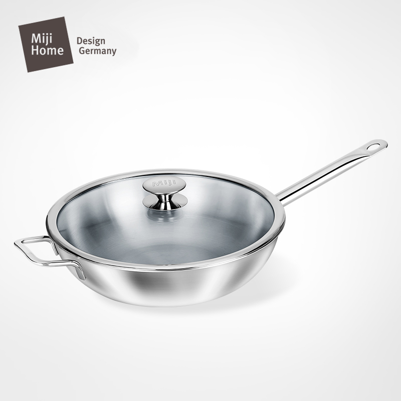 Miji German Miji Galaxy series 30cm uncoated Chinese frying pan less oily smoke induction cooker gas stove universal
