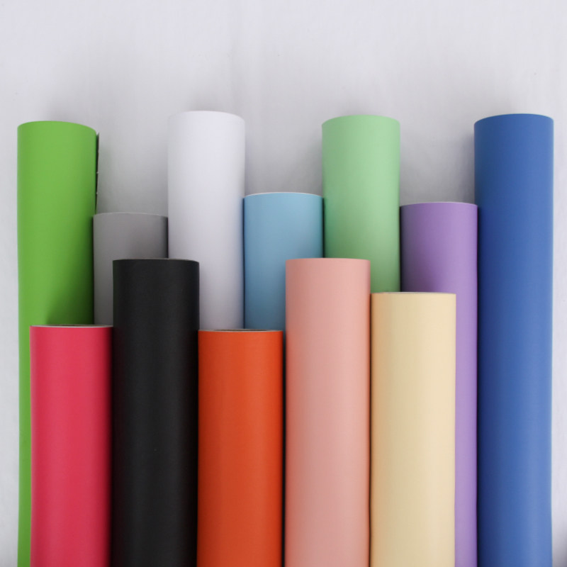 Self-adhesive wallpaper Nordic ins Wind Living Room Bedroom Dormitory Pure color PVC wallpaper Waterproof moisture-proof Self-adhesive wallpaper