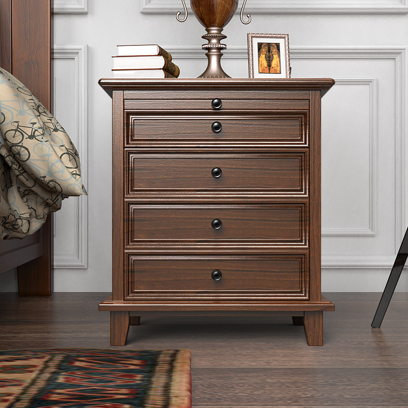 Tiger American Solid Wood Invisible Safe Bedside Table 68cm Built-in Smart Fingerprint Password All Steel Safe Bedroom Bedside Safe Home Small Anti-theft Integrated Safe Box