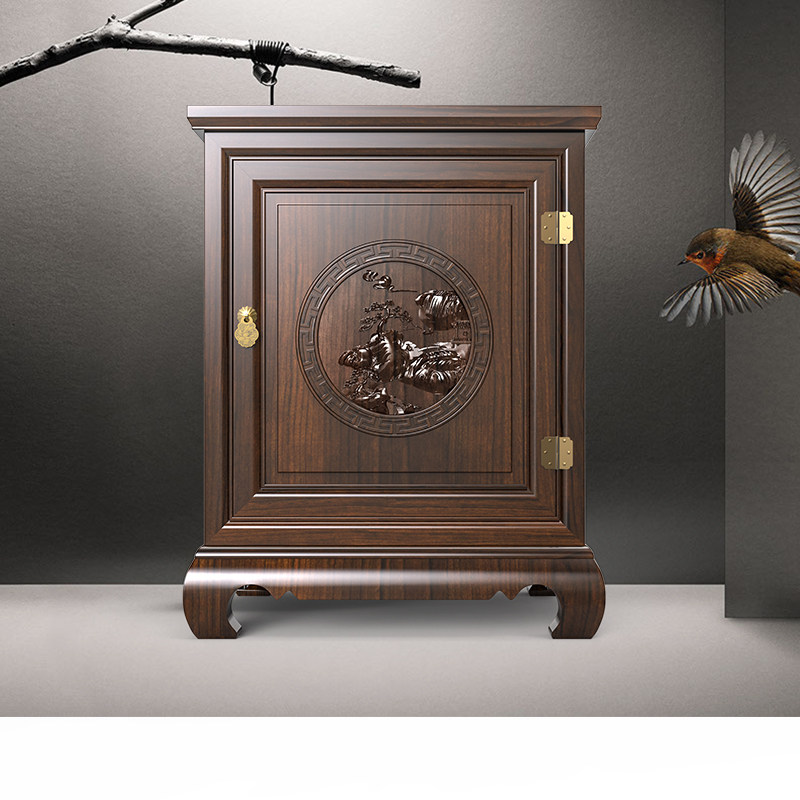 Tiger brand new Chinese style solid wood old elm safe invisible 72cm high hidden built-in official safe home anti-theft all steel small large capacity intelligent bedroom bedside safe box - Taobao