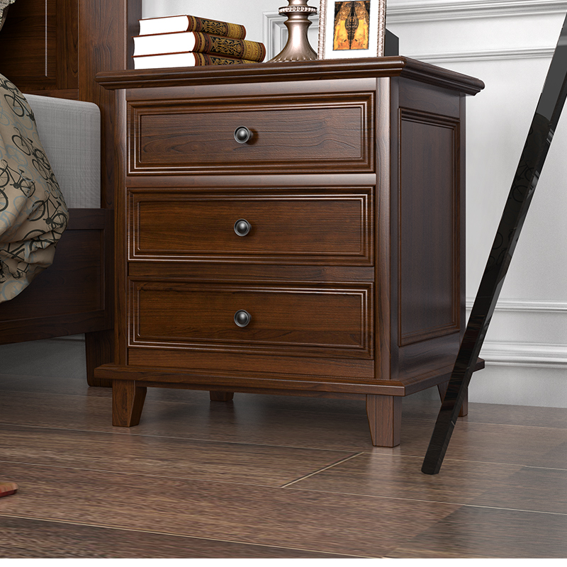 Tiger American light luxury solid wood safe bedside table 63cm high hidden built-in official safe home anti-theft small smart bedroom bedside with drawer invisible safe box