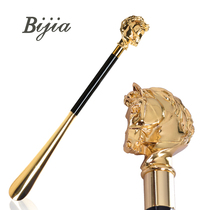 BIJIA Golden Horse Shoes Tuzi British Wear Shoes Gold Horsehead Super Long Shoe Metal Free Mail Shoot Long Handle