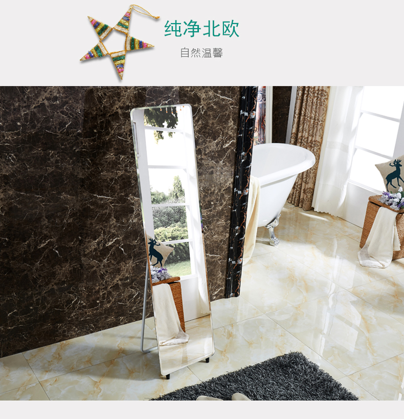 Gương không khung Huashen gương đơn giản thay đồ gương cửa hàng quần áo gương đầy đủ chiều dài gương phù hợp với khung gương không khung - Gương gương bát quái