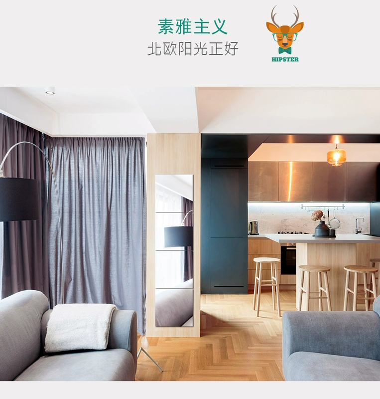 Huashen dán gương khâu tủ quần áo dài gương không khung kết hợp gương treo tường tủ quần áo gương phòng ngủ ký túc xá phù hợp gương - Gương