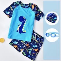 Child Bathing Suit Boy Summer 2022 New Sunscreen Split Child Male Dinosaur Fashion CUHK Child Short Sleeve Swimsuit
