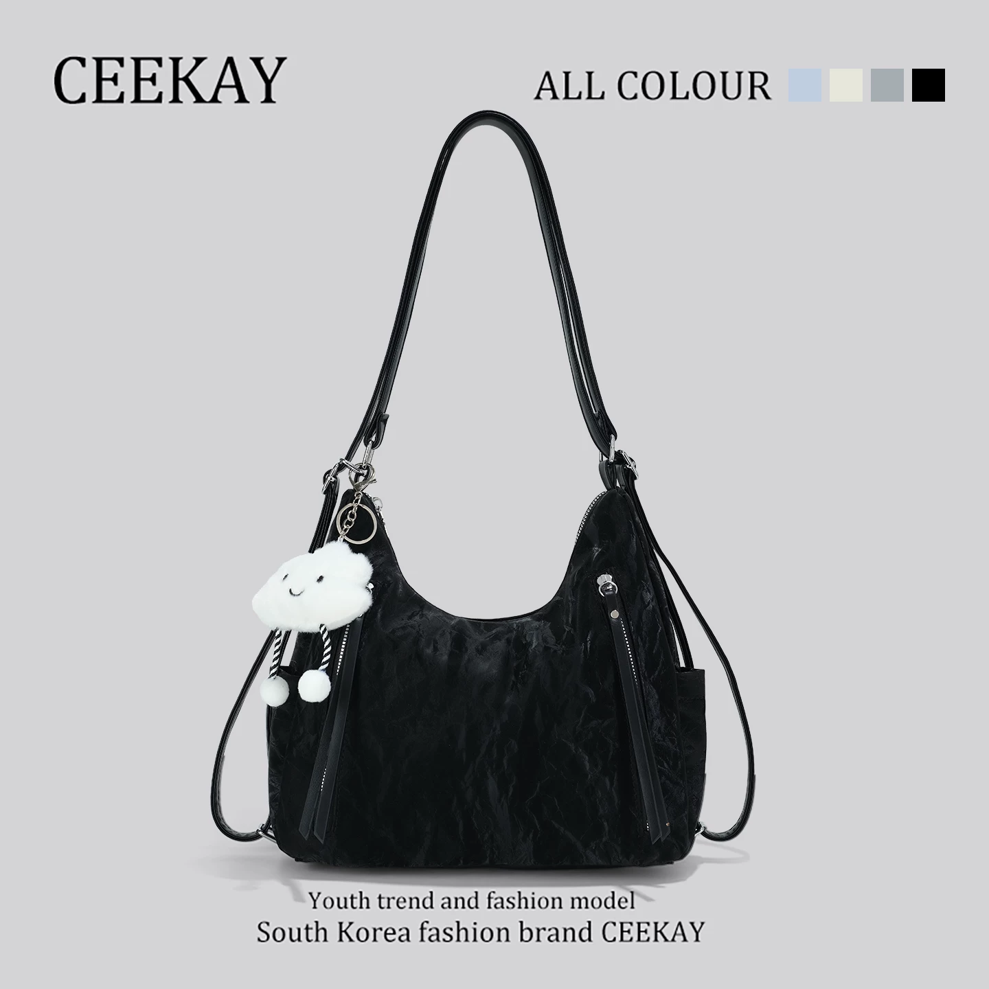 Плечевая сумка (Ceekay) 31×14×12 см, лёгкая сумка на одно плечо