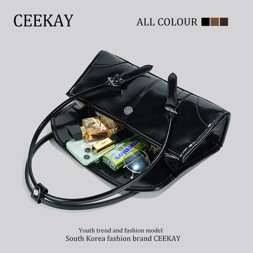 Ceekay, дизайнерская синтезированная кофейная коричневая универсальная сумка подмышку, тренд сезона, в британском стиле