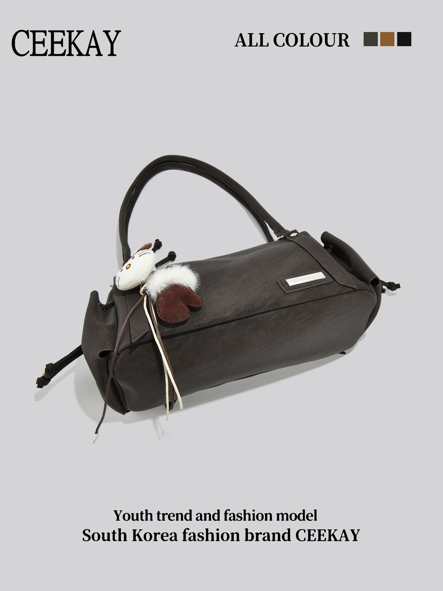 Ceekay Original Design Women's Bag 2025 New Suede Underarm Bag Light Luxury Niche Pillow Bag Black Bag