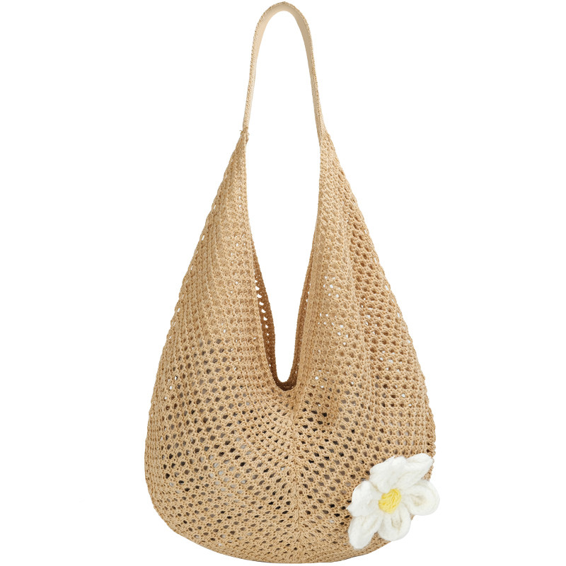Ceekay Large Capacity Straw Shoulder Bag - 2024 Summer New Beach Casual Vacation Tote Bag - Thumbnail 5