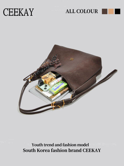 Ceekay Original Design Retro Textured Tote Bag for Women 2026 New Fashion Versatile Commuter Shoulder Crossbody Bag