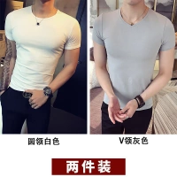Круглый белый+v -neck grey