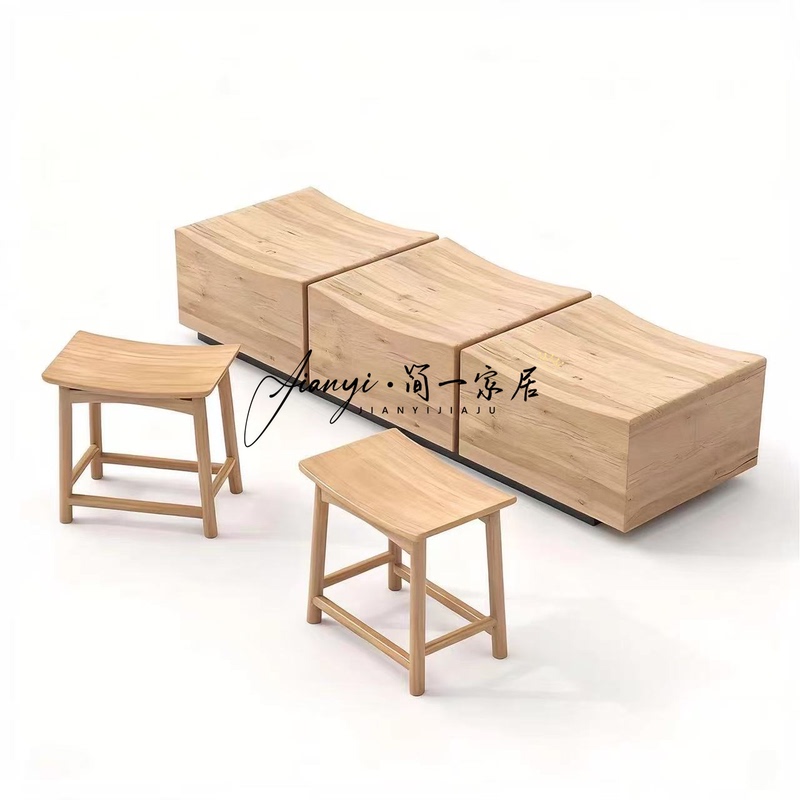 Modern Minimalist Designer Bench for Shopping Malls, Guesthouses, Hotels, Seating Area, Suspended Corridor, Waiting Area Bench