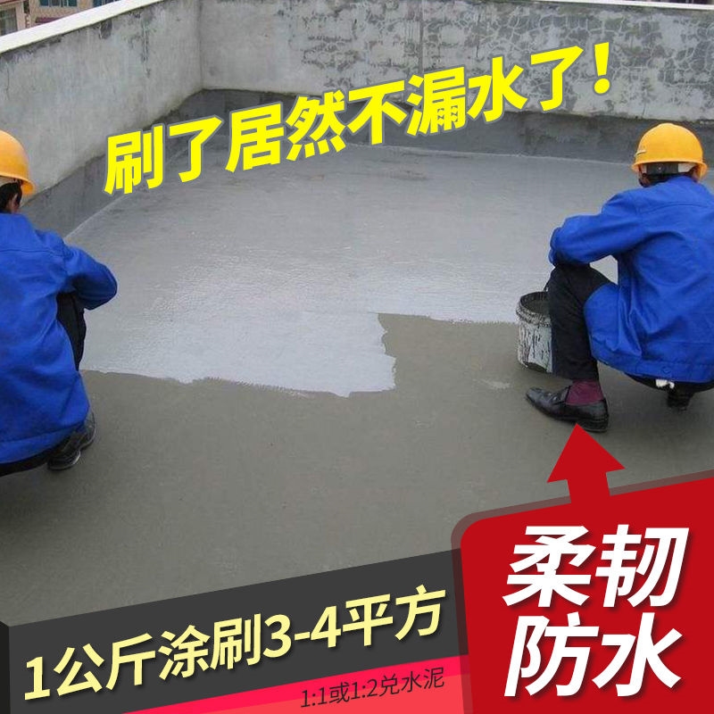 JS Polymer Cement Base Waterproof Paint Pool Fish Pool Waterproof Material Toilet Roof External Wall Tonic Leak Glue-Taobao